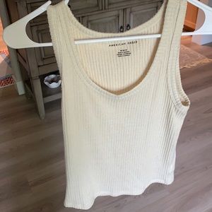 Cream ripped tank top